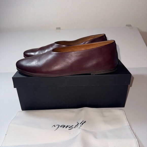 Marsell Coltellaccio Ballerina Flats Cioccovino Burgundy 39/9 NWT - Picture 3 of 10